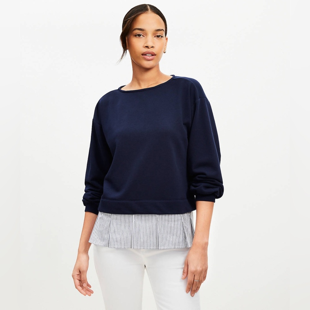 Striped Poplin Sweatshirt